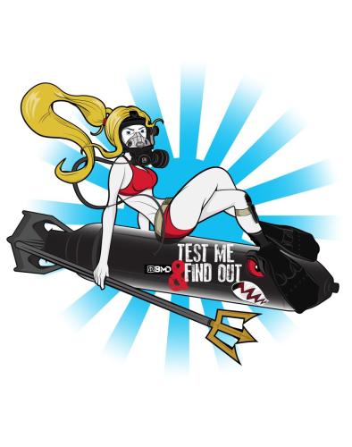 Pin-Up-Girl apparel graphic for "Black Mask Divers"